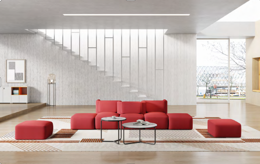 Sustainable office lounge furniture made from recycled materials