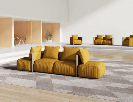 Durable high-traffic upholstery samples for commercial lounge furniture