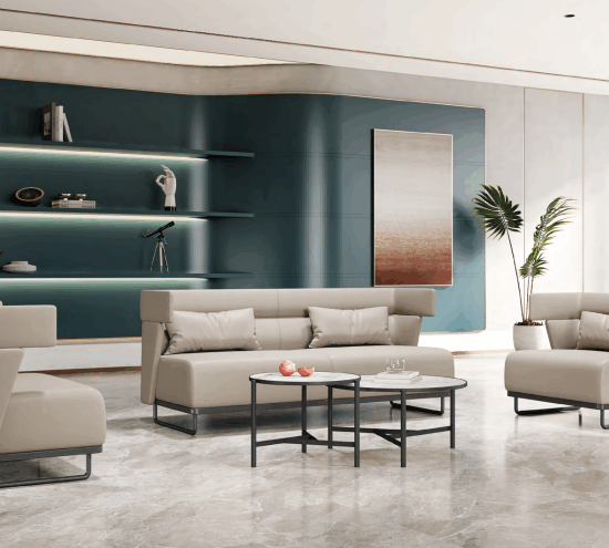 Commercial grade office chairs showing ergonomic support features
