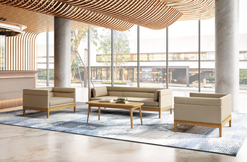 Modern office side table in a professional setting