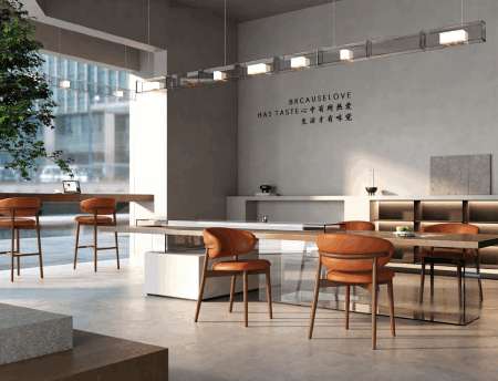 Modern ergonomic office chairs in a Lima corporate showroom