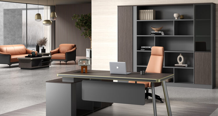 Close up of durable commercial grade wood finish on a hotel workstation
