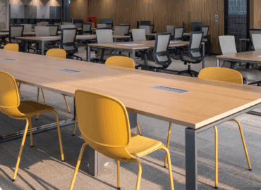 Modern ergonomic office chair production line in a Colombian factory