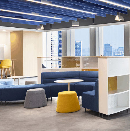 Smart hotel desk with integrated power outlets and cable management