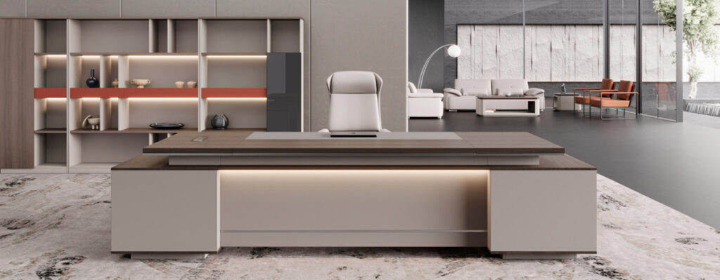 Modern consulting firm office with luxury furniture and ergonomic seating