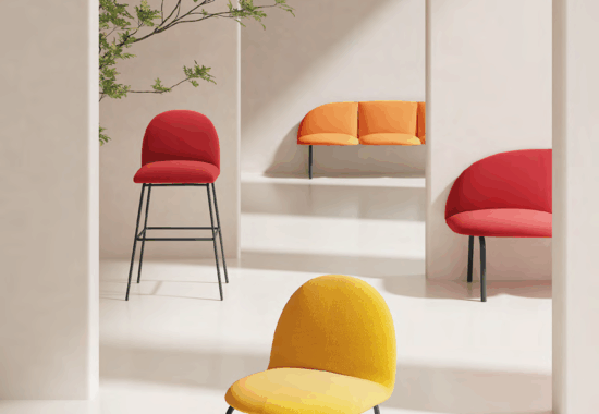 Modern hotel back office with ergonomic chairs and modular desks