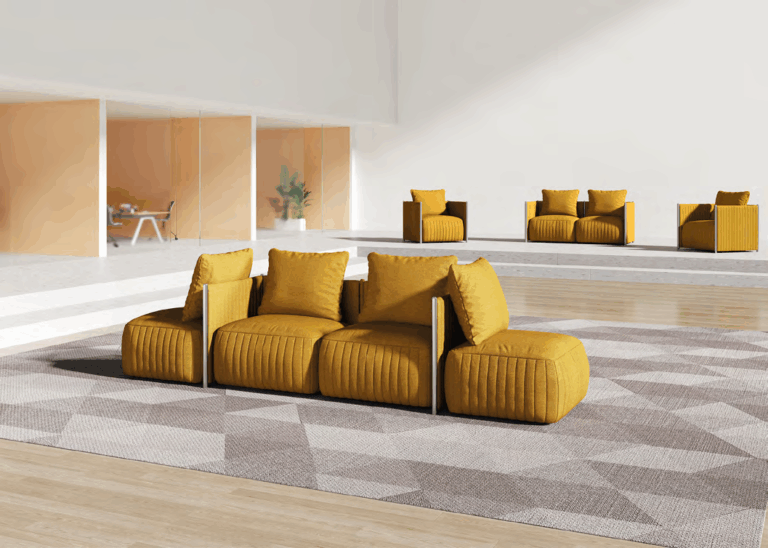 Modular office furniture arrangement for hybrid work environments in 2026