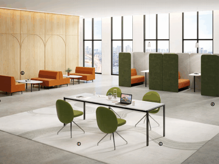 Modern office layout 3D CAD rendering