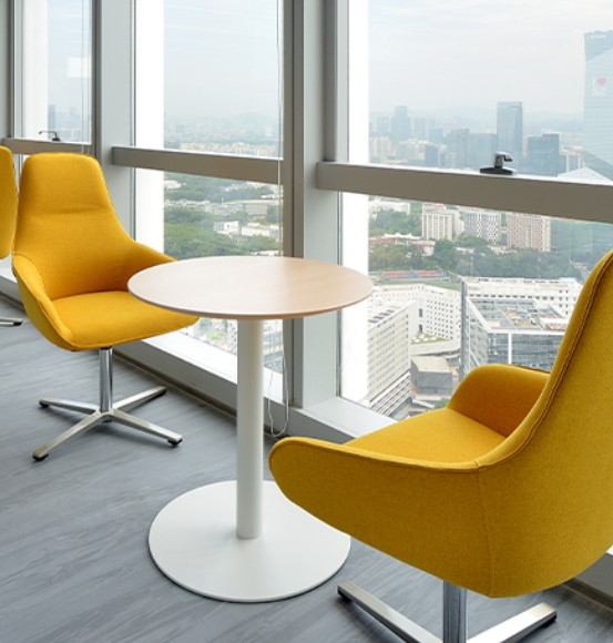 Modern collaborative office furniture layout for 2026 business environments
