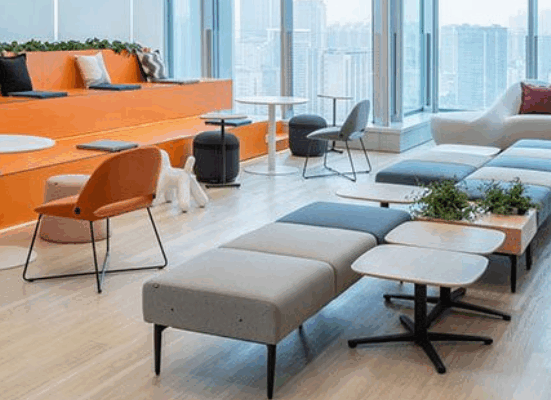 Ergonomic AI chair with posture tracking sensors in a professional workspace